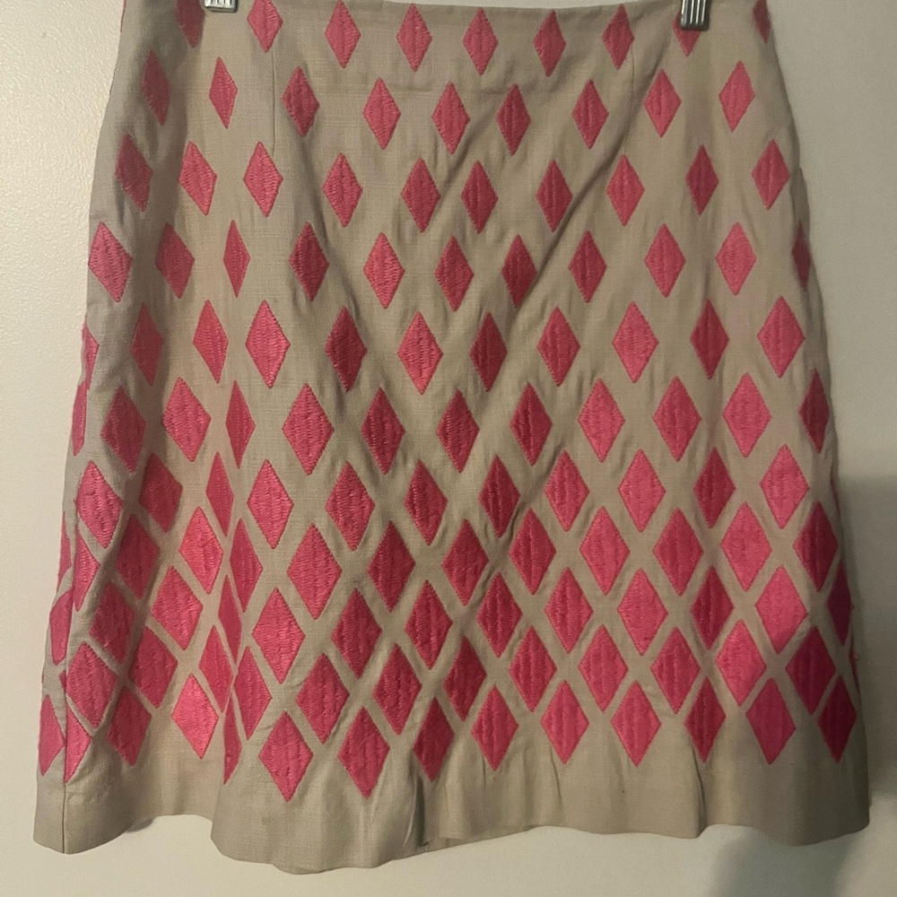 Boden Pink Diamond A-Line Skirt with Pockets 8R